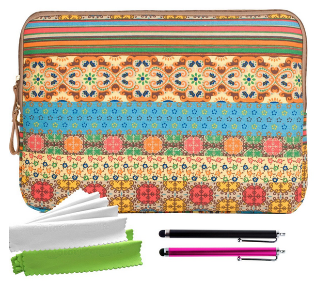 ColorYourLife Bundle of Bohemian Style Canvas Fabric Sleeve Case Bag Cover for Kindle Fire HD HDX 7