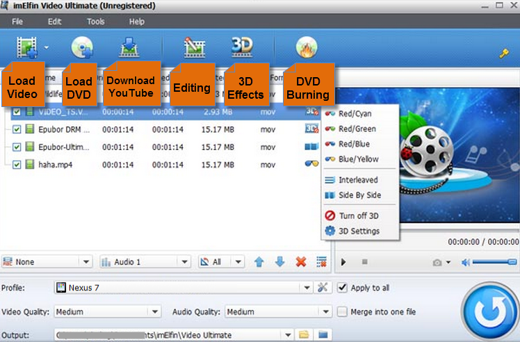 convert video to MP4 with imElfin Video Ultimate