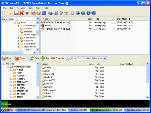 CDBurnerXP free DVD burning software