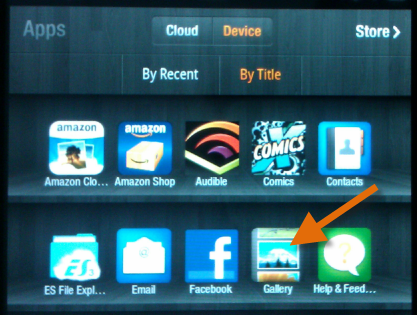 convert DVD to Kindle Fire - Select "Gallery" on Kindle Fire