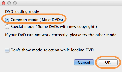 Choose DVD loading mode on Mac