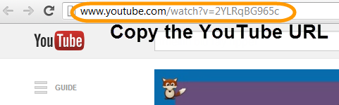 copy YouTube URL