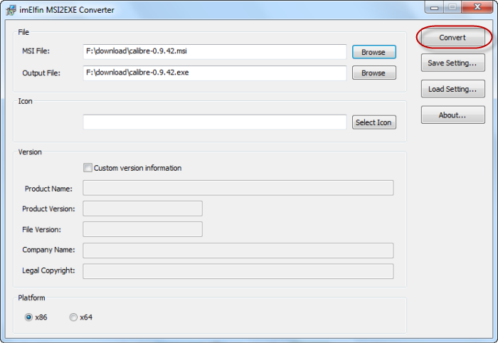 Convert MSI to EXE with MSI2EXE Converter freeware
