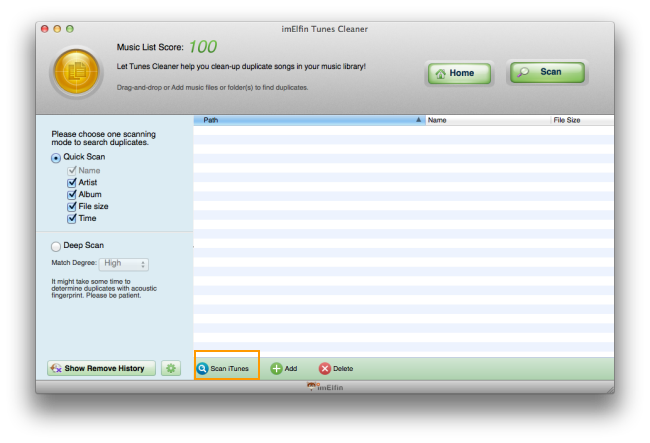 scan iTunes duplicates on Mac