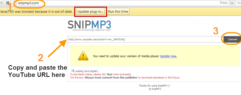 Convert YouTube to MP3 free with SNIPMP3