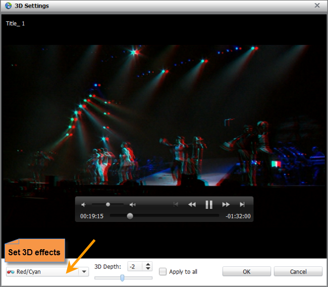 imelfin Blu-ray Ripper - 3D effects