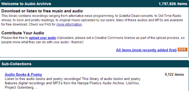 Archive audio