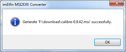 Convert MSI to EXE success