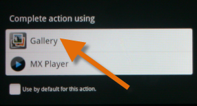 convert DVD to Kindle Fire - Open video with Gallery