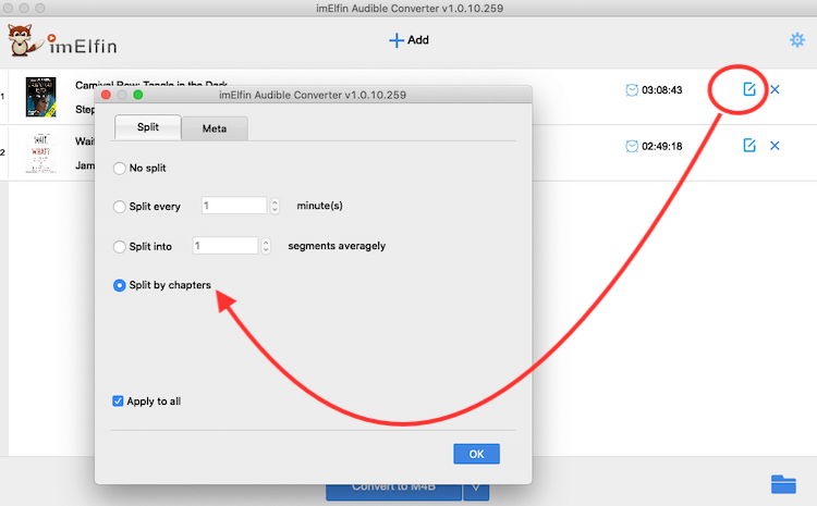 SPLIT AUDIBLE BY CHAPTERS
