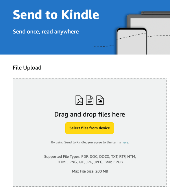 send epub to kindle