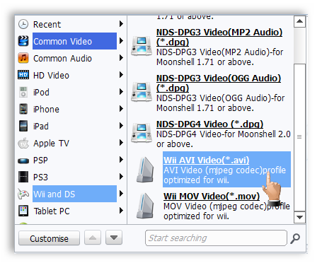 convert dvd to wii video