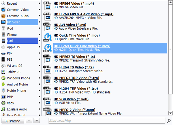 Set output format