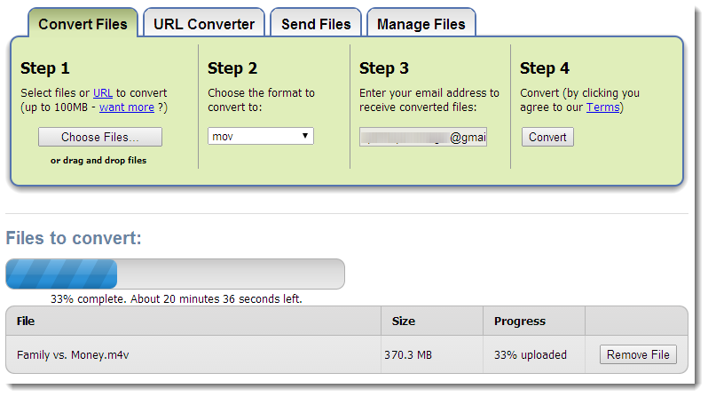 Zamzar DRM M4V Converter