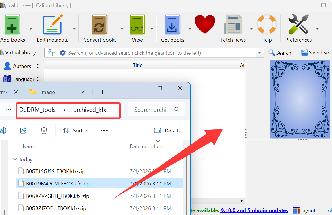 add kfx zip to calibre