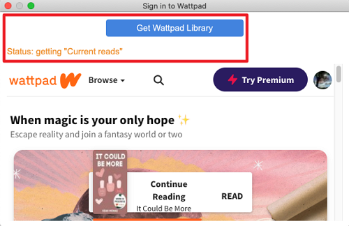 get wattpad library