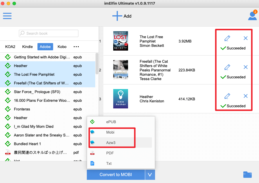 convert epub to kindle