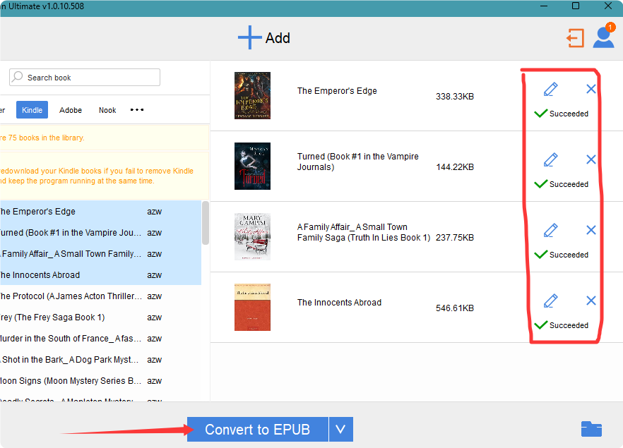convert kindle to epub