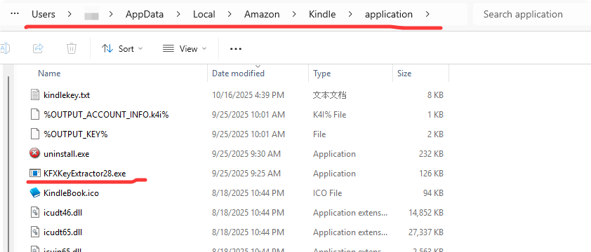 copy kindlekey extractor to kindle application