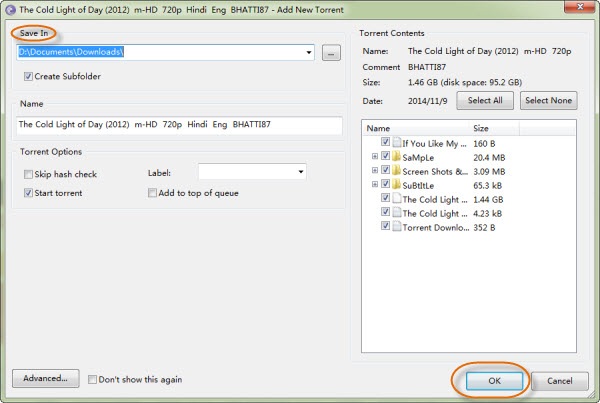 download torrent in BitTorrent Client