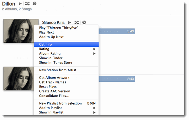 Get iTunes songs info