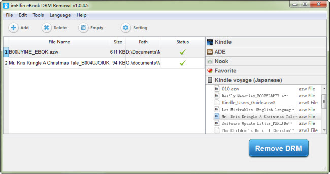 remove DRM from Kindle E-ink reader