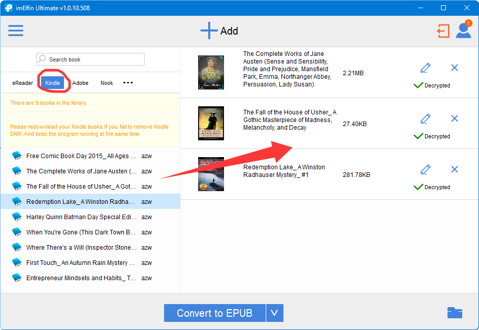 remove kindle drm ultimate