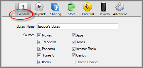 set iTunes export sources