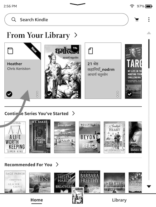 transfer epub to kindle